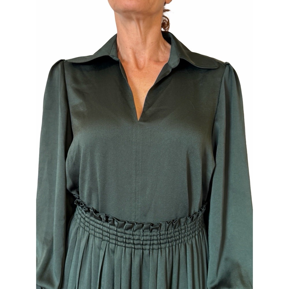 See By Chloe Skirt Set Outfit Coord Green Satin Top Pleated Midi Maxi Skirt 40 4 - Picture 11 of 16